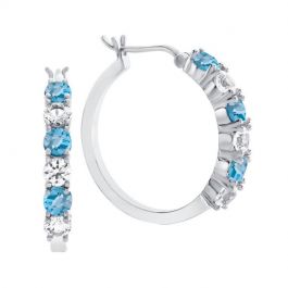 Tirafina Sterling Silver Genuine Blue Topaz And Lab Created White ...