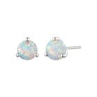 Sterling Silver Lab Created Opal Stud Earring