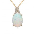 14K Yellow Gold over Sterling Silver Lab-Created Opal and Lab-Created White Sapphire Pendant 