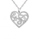 Sterling Silver 1/2 CT. T.W. Diamond Filigree Heart Pendant