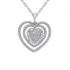Sterling silver 1/2 CT. T.W. Genuine Diamond Heart Pendant