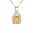 10K Yellow Gold Citrine and Lab-Created Sapphire Pendant