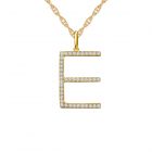 14K Yellow Gold 1/4 CT. T.W. Diamond "E" Initial Pendant