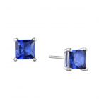 Sterling Silver 6mm Lab Created Blue Sapphire Stud Earring