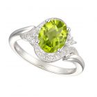 Sterling Silver Peridot and Lab-Created Sapphire Ring