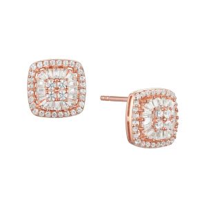 14K Rose Gold 1/2 CT. T.W. Diamond Cushion Shape Stud Earring