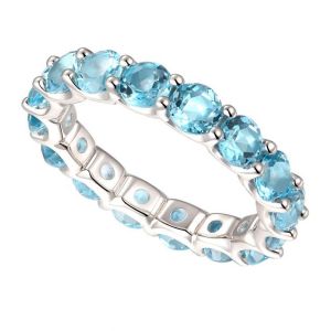 Sterling Silver Blue Topaz Eternity Band Ring