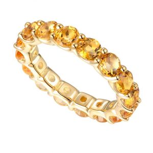 14K Yellow Gold over Sterling Silver Citrine Eternity Band Ring