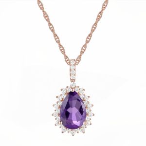 Tirafina Sterling Silver Amethyst and Created White Sapphire Pendant