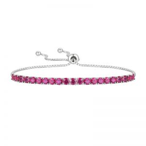Sterling Silver Lab created Ruby Bracelet