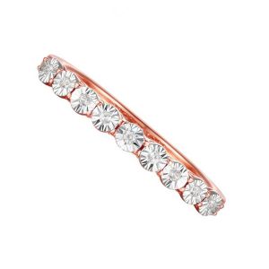 14K Rose Gold over Sterling Silver 1/10 CT. T.W. Diamond Band Ring 